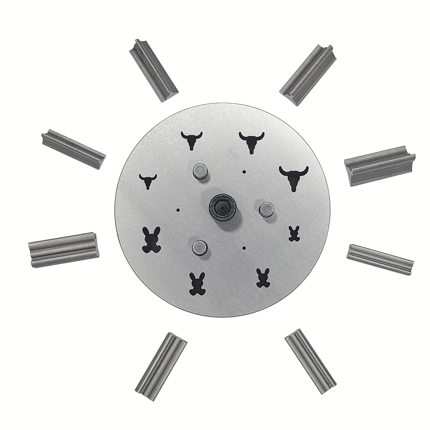 Disc Cutter 2 Different Shapes with 8 Punches - 4 Bull & 4 Bunny Shape