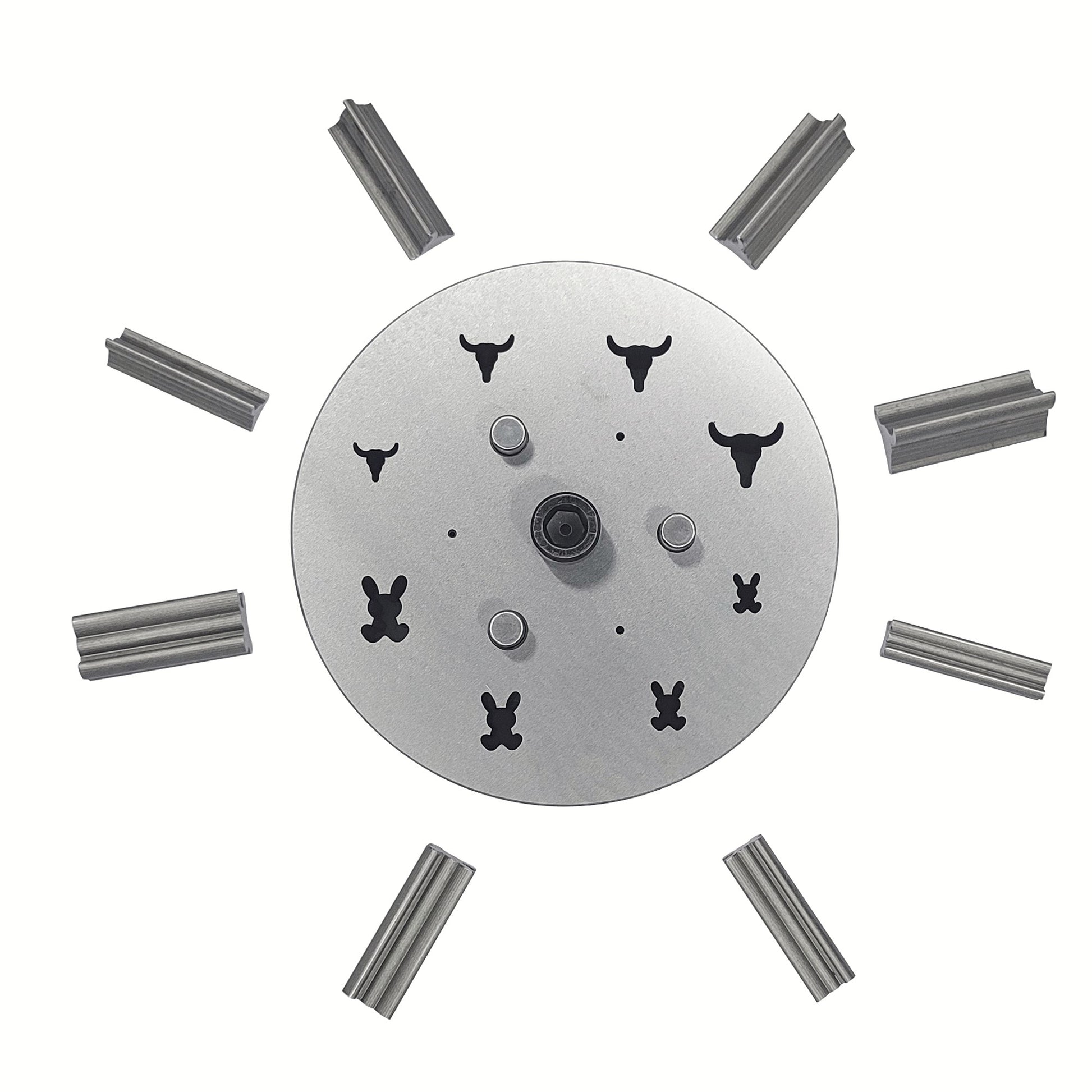 Disc Cutter 2 Different Shapes with 8 Punches - 4 Bull & 4 Bunny Shape