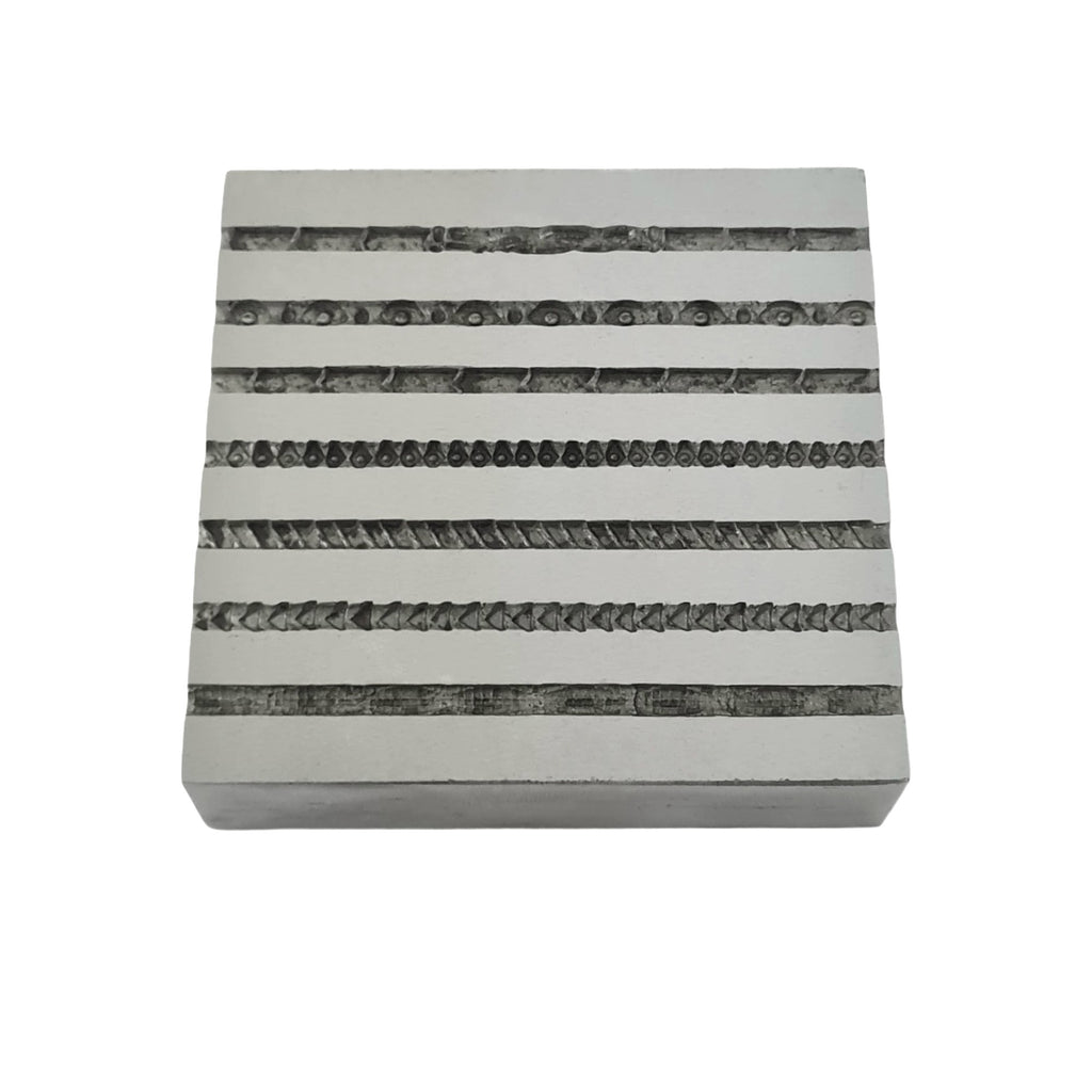 Design #101 Wire Design Emboss Plate 7 in 1 Pattern - Jewelry Die - Bangle Die