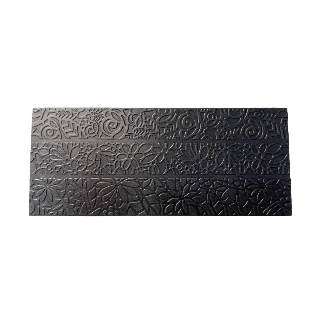 Design #1 Floral Pattern Texture Plate for Press or Rolling Mill 6 x 2 Inch