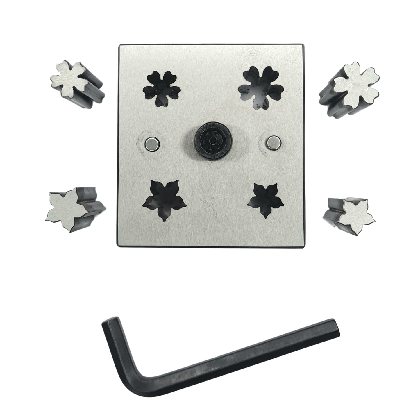 Disc Cutter 5 Petal Flower Shape - 2 Different Shapes - 4 Punches - 16mm & 19mm
