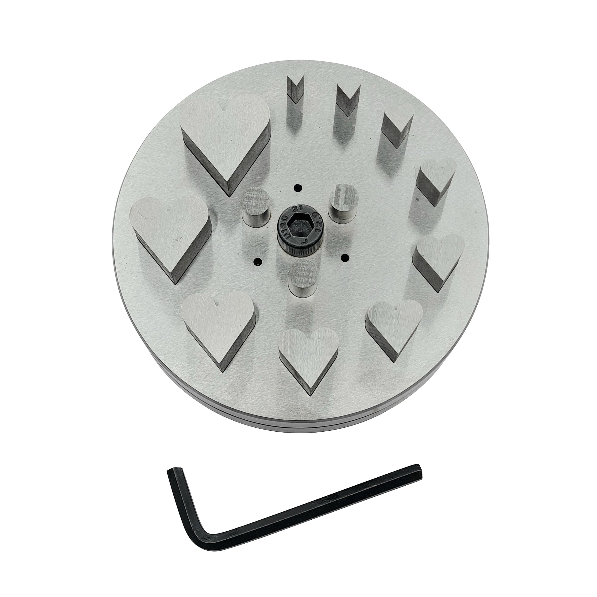 Disc Cutter Heart Shape with 10 Punches Size 3/16"- 1-1/4" - Jewelry Making Die