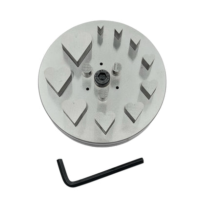 Disc Cutter Heart Shape with 10 Punches Size 3/16"- 1-1/4" - Jewelry Making Die