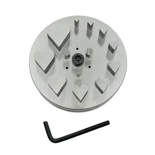 Disc Cutter Heart Shape with 10 Punches Size 3/16"- 1-1/4" - Jewelry Making Die