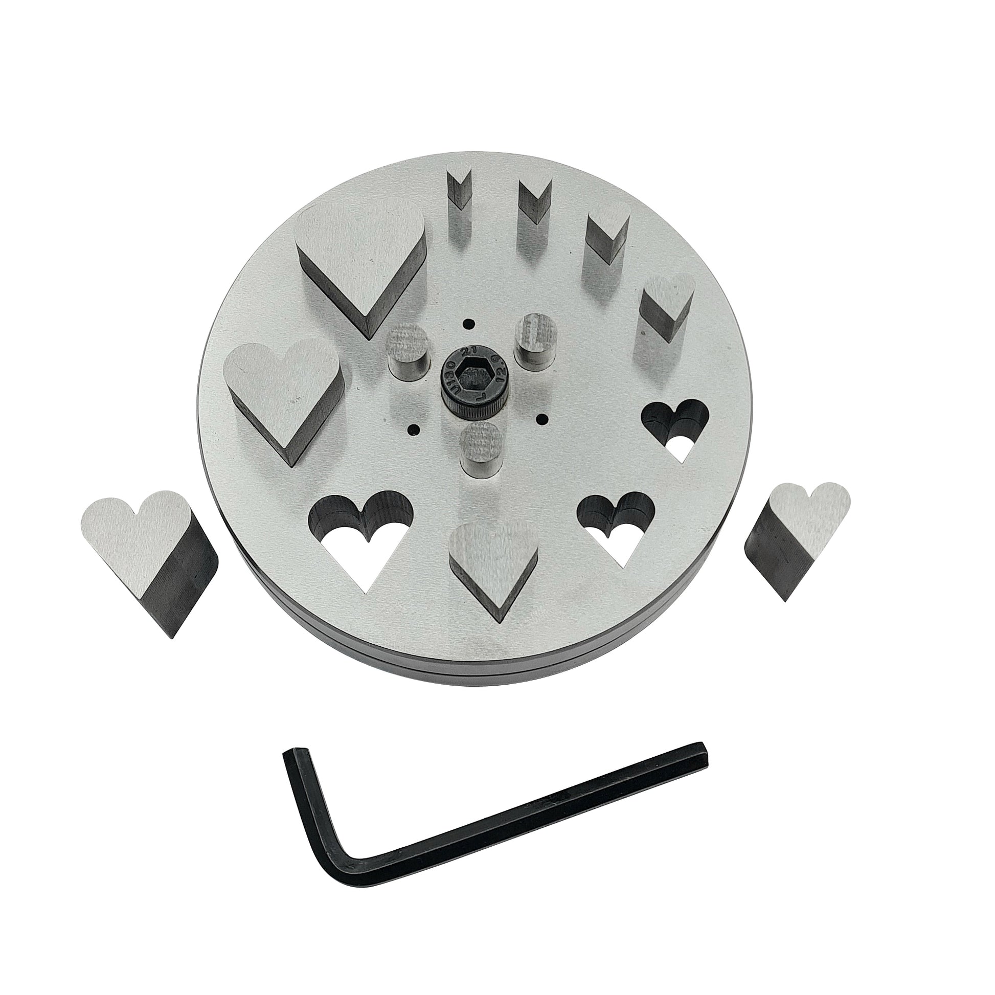 Disc Cutter Heart Shape with 10 Punches Size 3/16"- 1-1/4" - Jewelry Making Die