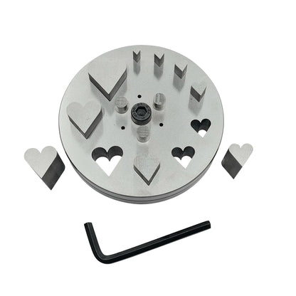 Disc Cutter Heart Shape with 10 Punches Size 3/16"- 1-1/4" - Jewelry Making Die