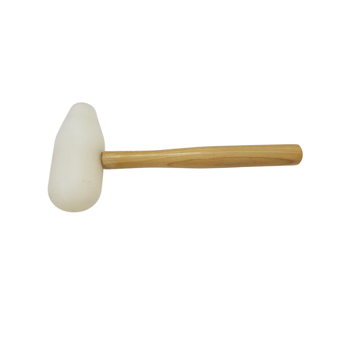 Domed Face Nylon Dapping Hammer with Wooden Handle - Jewelry Making Tools
