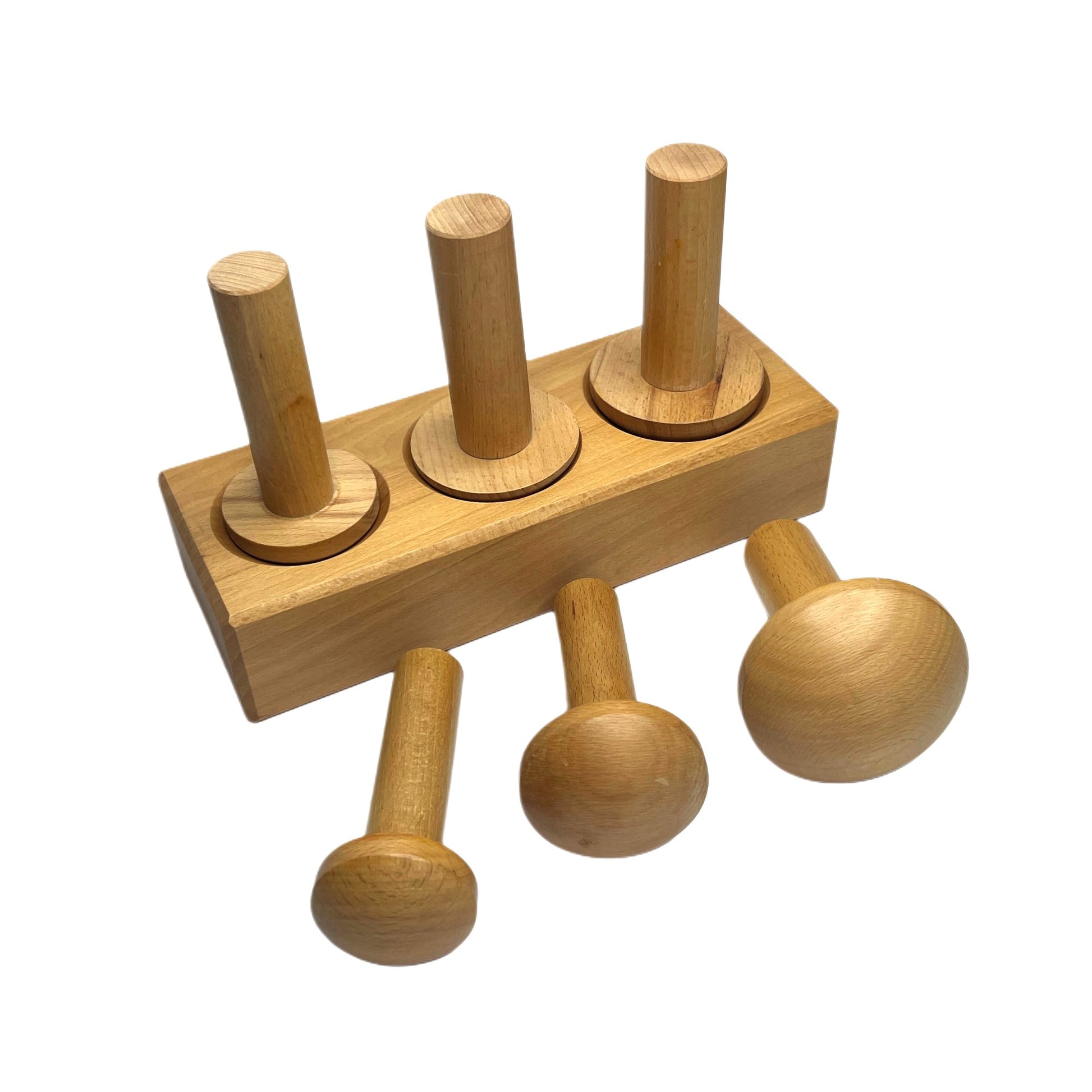 Double Sided Wood Dapping Block with 6 Punches Mushroom Shaped Punch Cupola Set