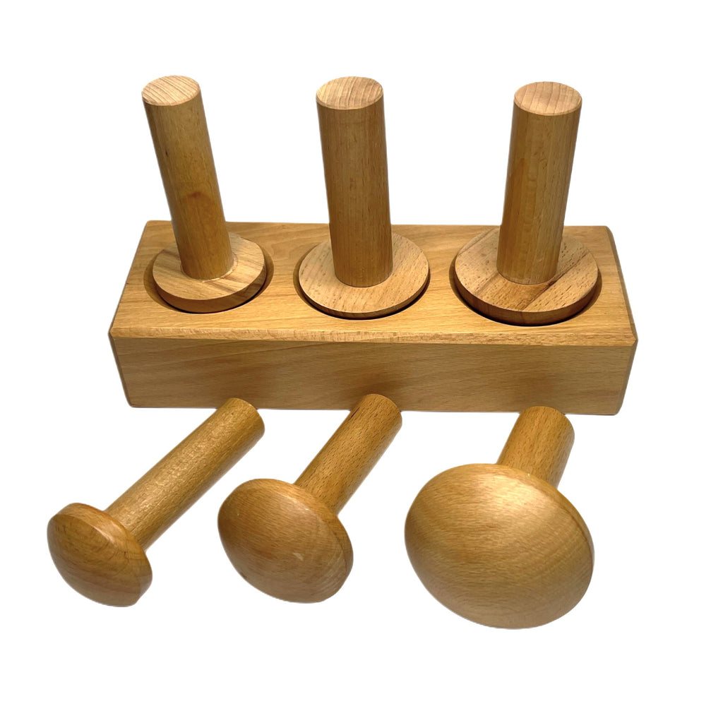 Double Sided Wood Dapping Block with 6 Punches Mushroom Shaped Punch Cupola Set
