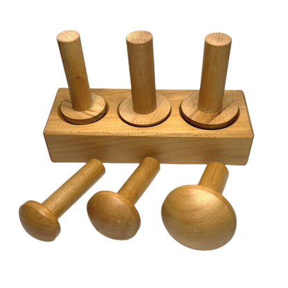 Double Sided Wood Dapping Block with 6 Punches Mushroom Shaped Punch Cupola Set