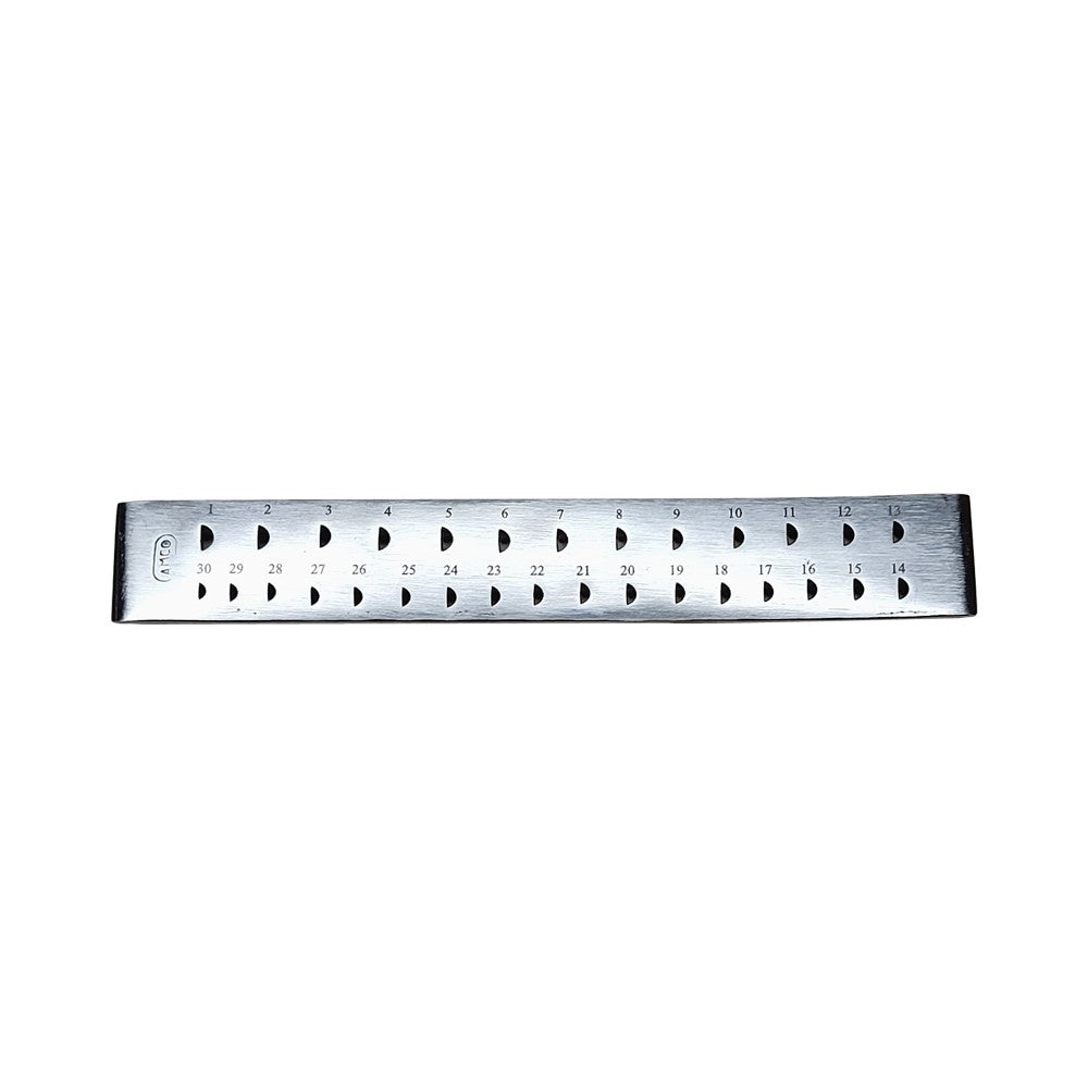 Draw Plate 30 Half Round Holes-Wire Drawplate Jewelry Craft Shaping Tool 8" Long
