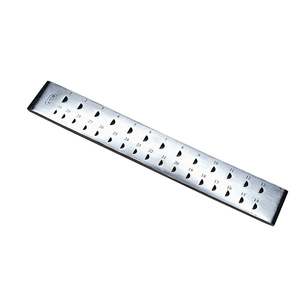 Draw Plate 30 Half Round Holes-Wire Drawplate Jewelry Craft Shaping Tool 8" Long
