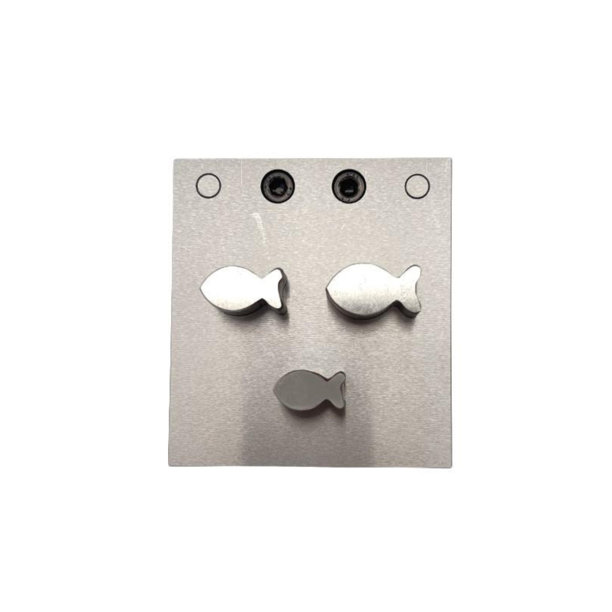 Fish Shape Disc Cutter with Set of 3 Punches Size 19mm to 25mm - Jewelry Dies