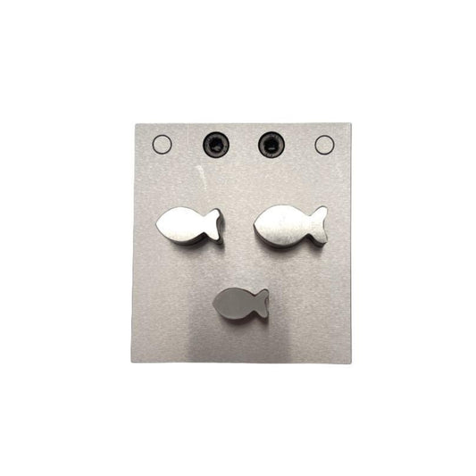 Fish Shape Disc Cutter with Set of 3 Punches Size 19mm to 25mm - Jewelry Dies
