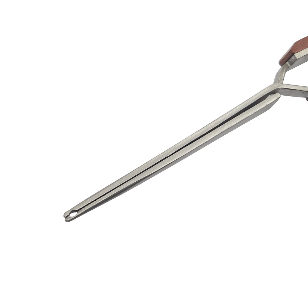 Straight Tweezer Cross & Self Locking With Fiber Grip 6-1/2" Long - Wire Holding