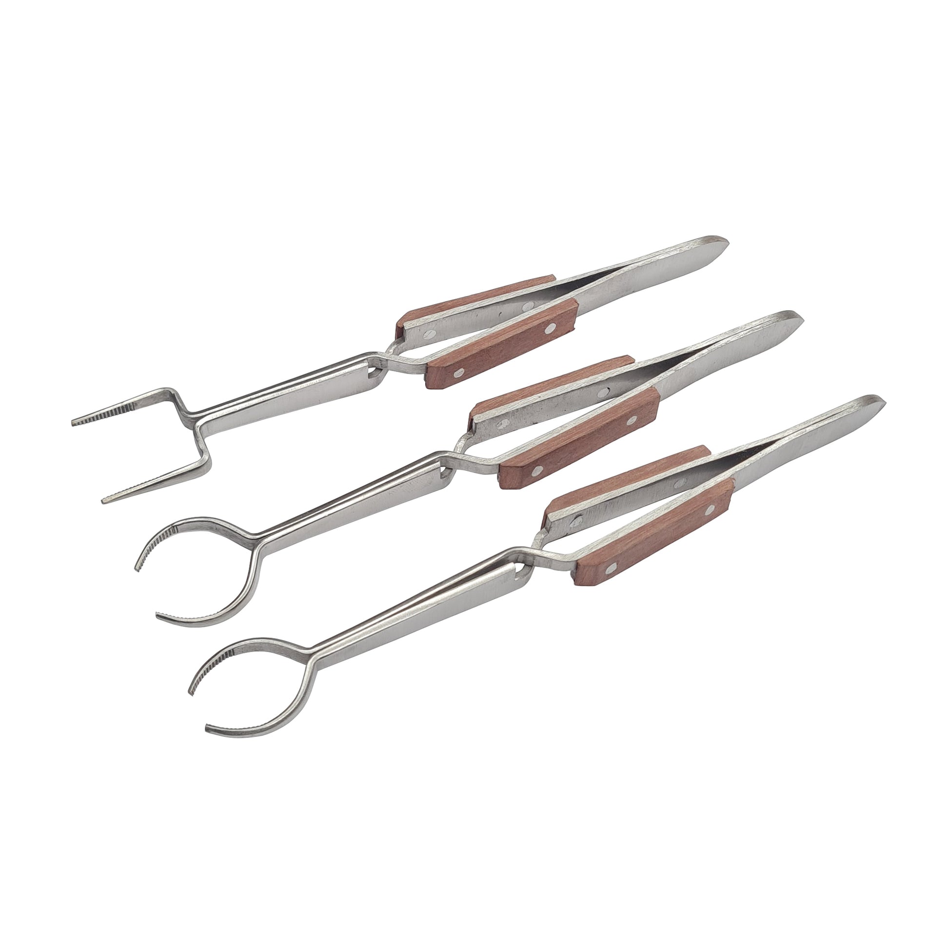 Work Holding with Fiber Grip Tweezers Set of 3 Cross Locking Soldering Tweezers