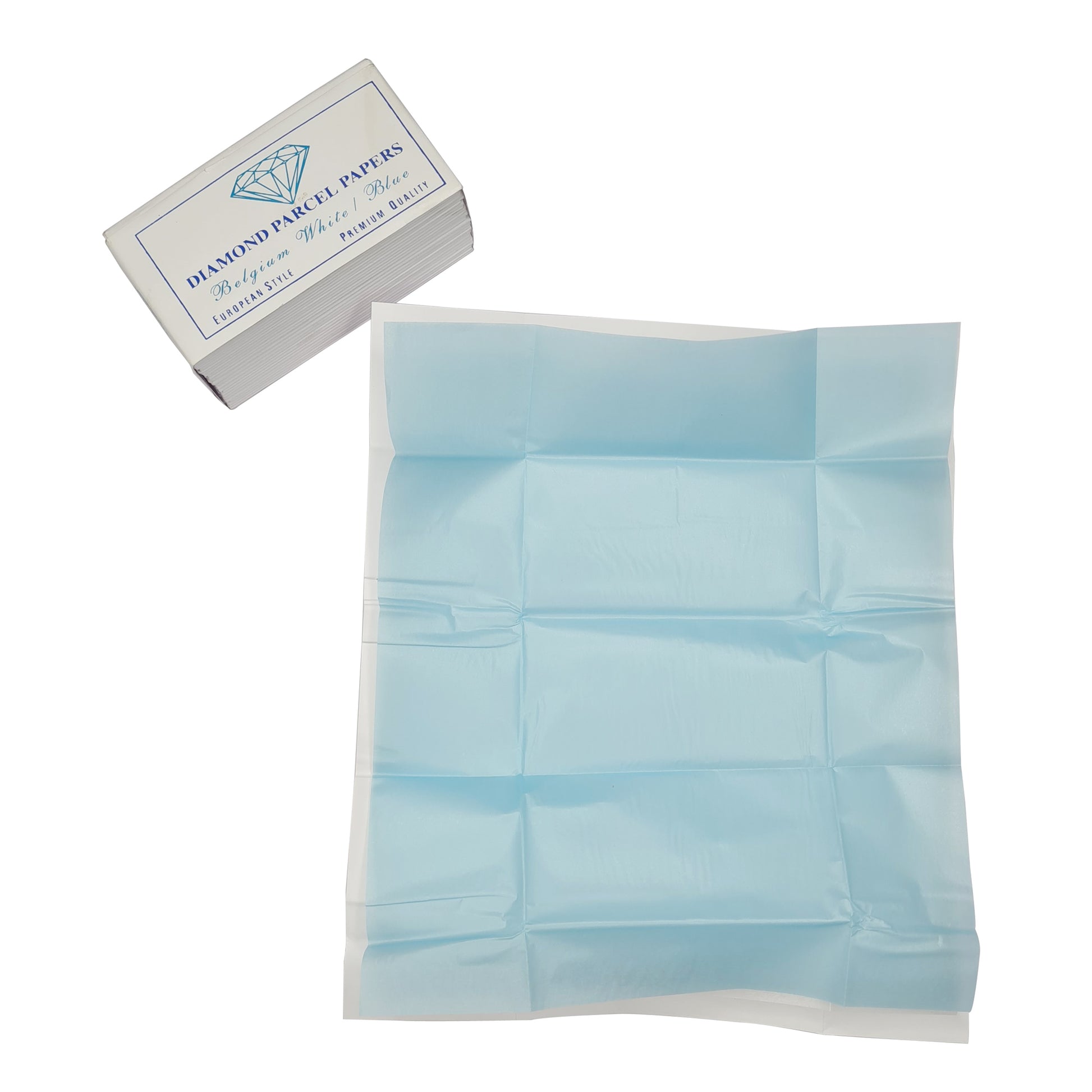 25Pack 80x45mm Diamond Parcel Papers Gemstone White&Blue-Jewelry Package Storage