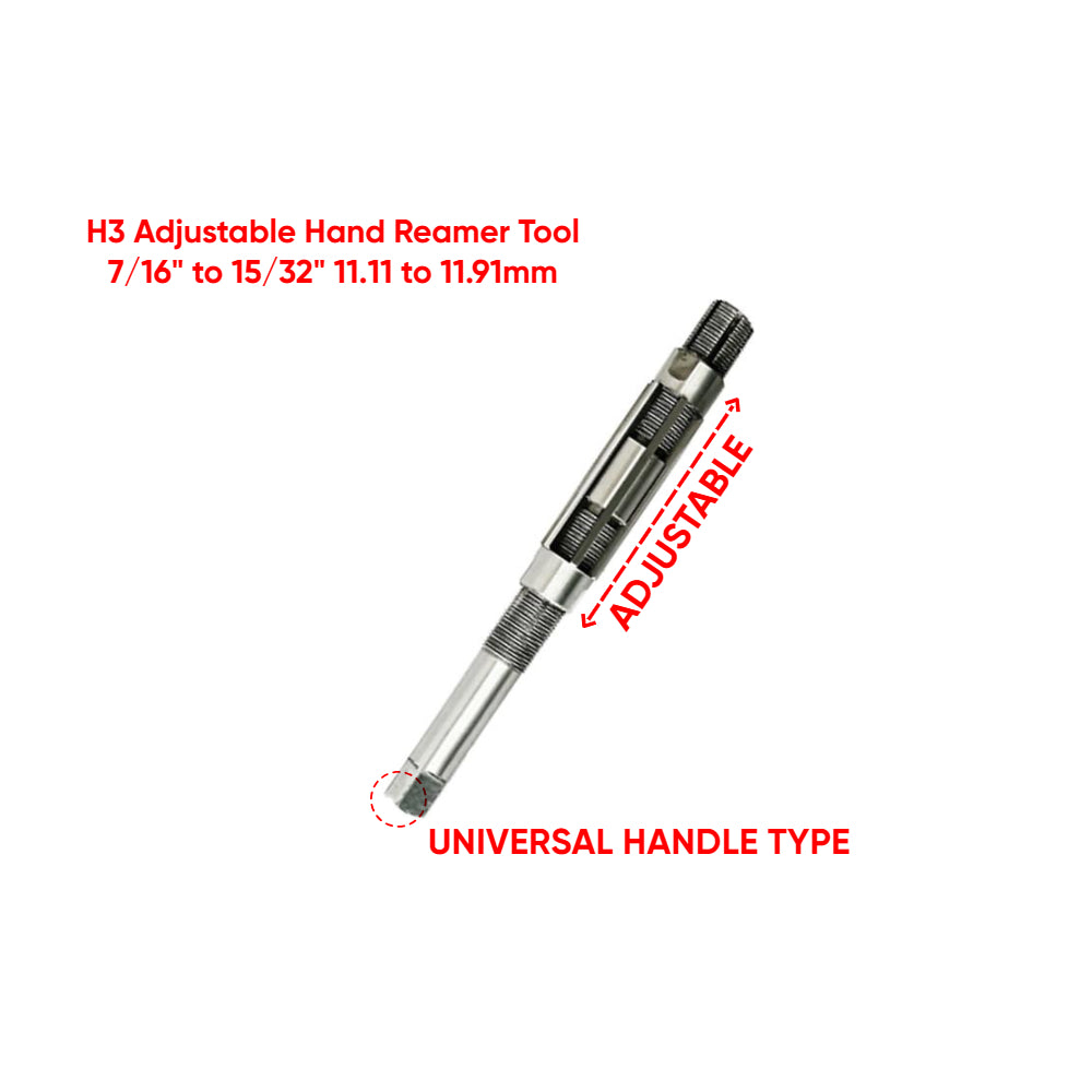 Adjustable Hand Reamer Tool H3 Sizes 7/16 " to 15/32"  11.11 to 11.91 mm