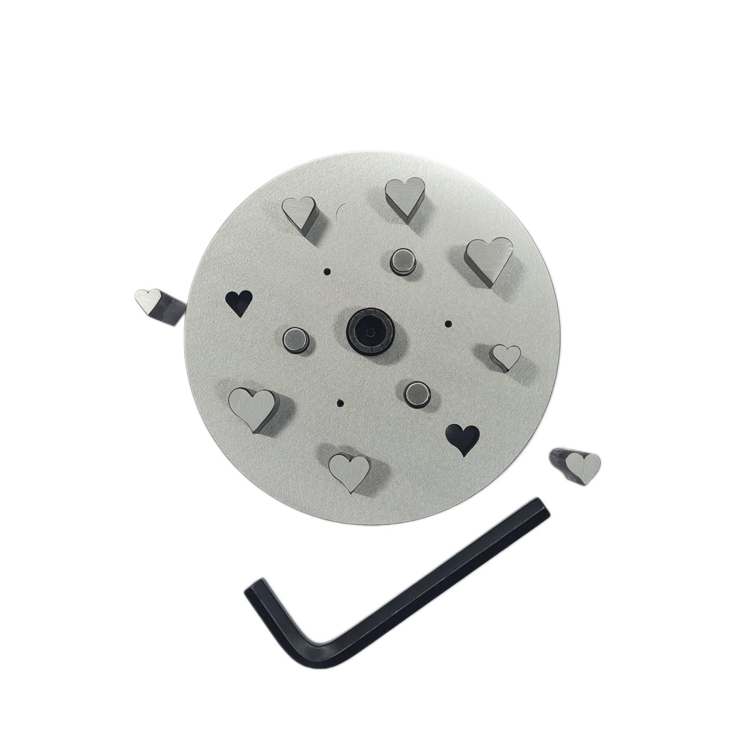 Disc Cutter 2 Different Shape with 8 Punches - 4 Heart & 4 Tangled Heart Shape