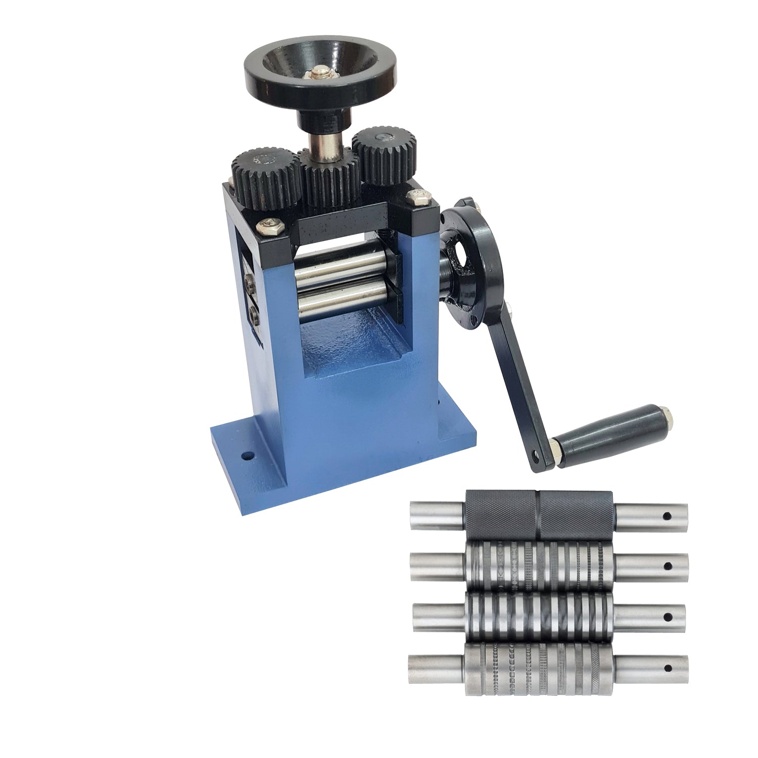 Jewelry Mini Rolling Mill Tool With 6 Rollers - 9" Height - Wire Sharper