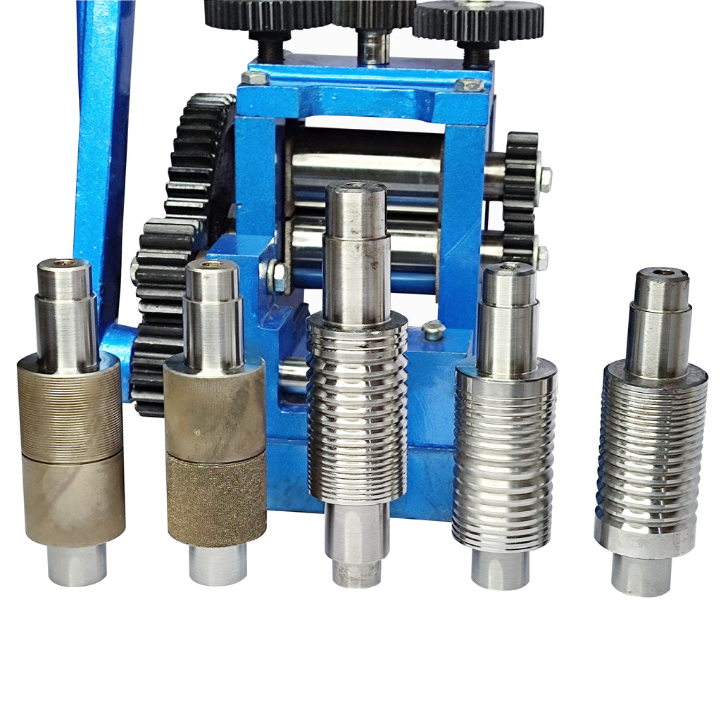Jewelry Mini Rolling Mill Tool With 7 Rollers - Plain, Wire & Pattern Rollers