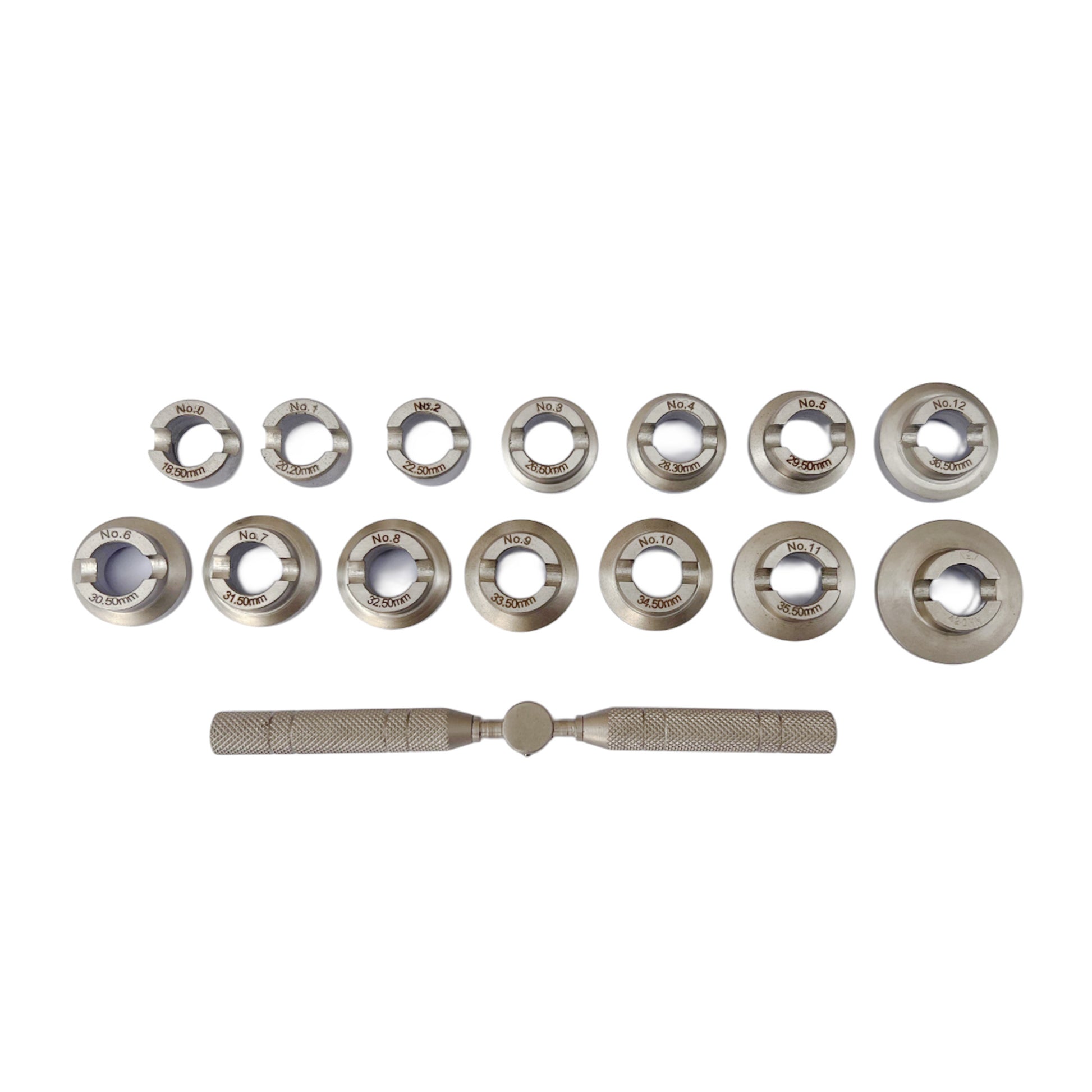 Jumbo Rolex Watch Case Opener with Set of 14 Dies 18.50 mm to 42mm Watch Tools