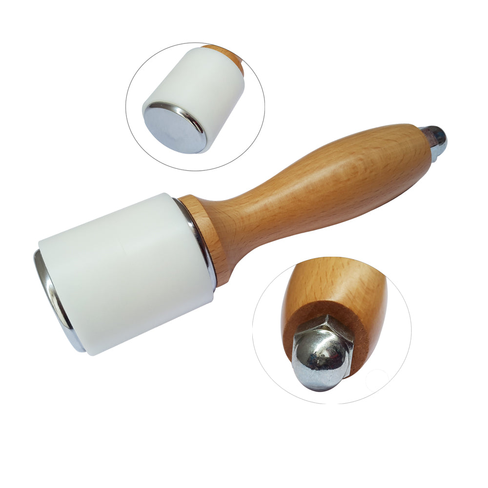 Leather Craft Carving Nylon Hammer with Wooden Handle Tool Dia 65mmx75mm