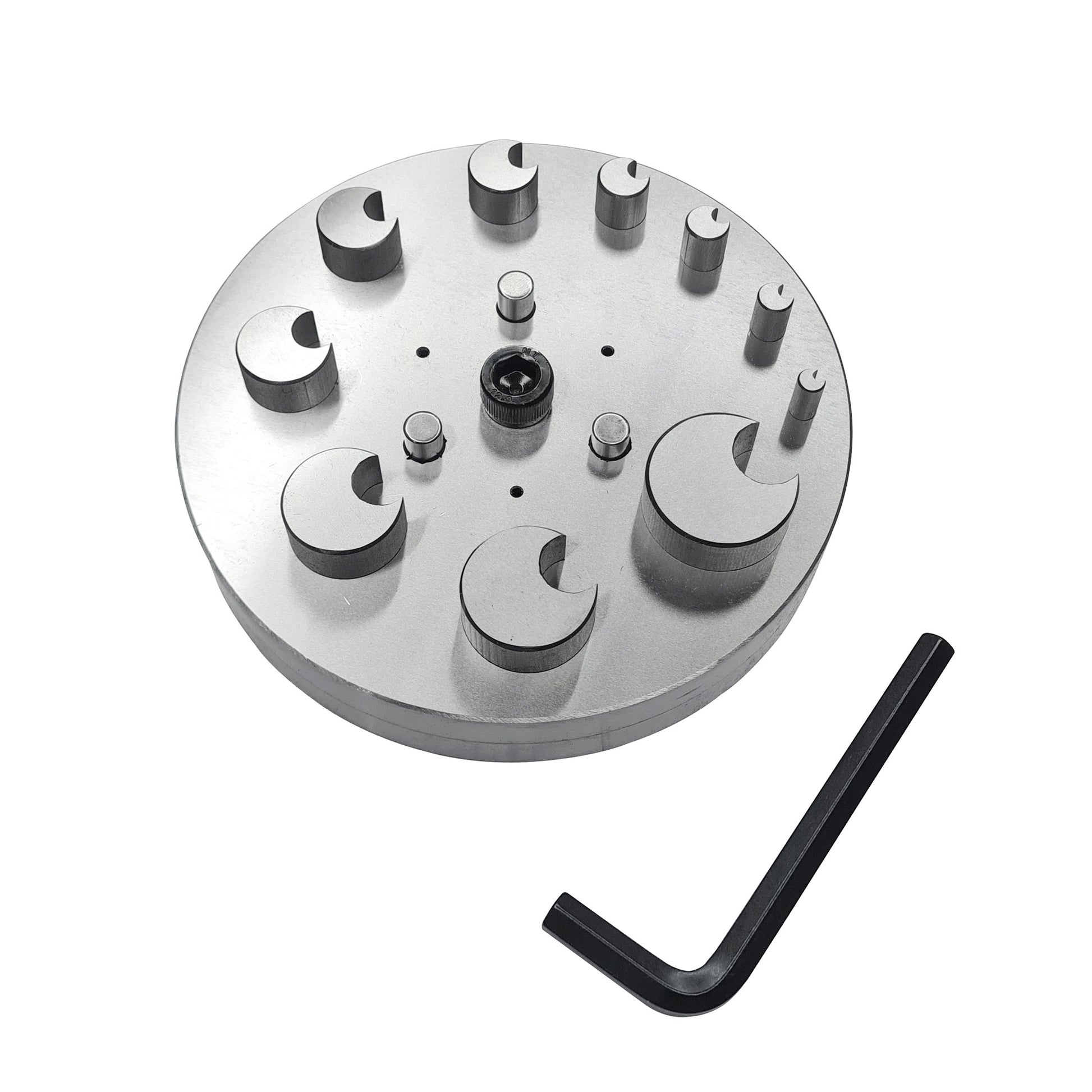 Moon Shape Disc Cutter with Set of 10 Punches Size 6mm-31mm-Jewelry Making Tool