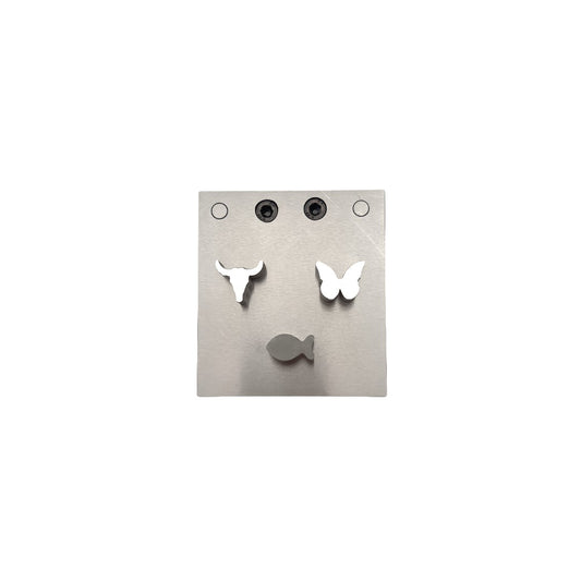 Multi Shape Disc Cutter with Set of 3 Punches- Bull, Butterfly, Fish -Size: 19mm