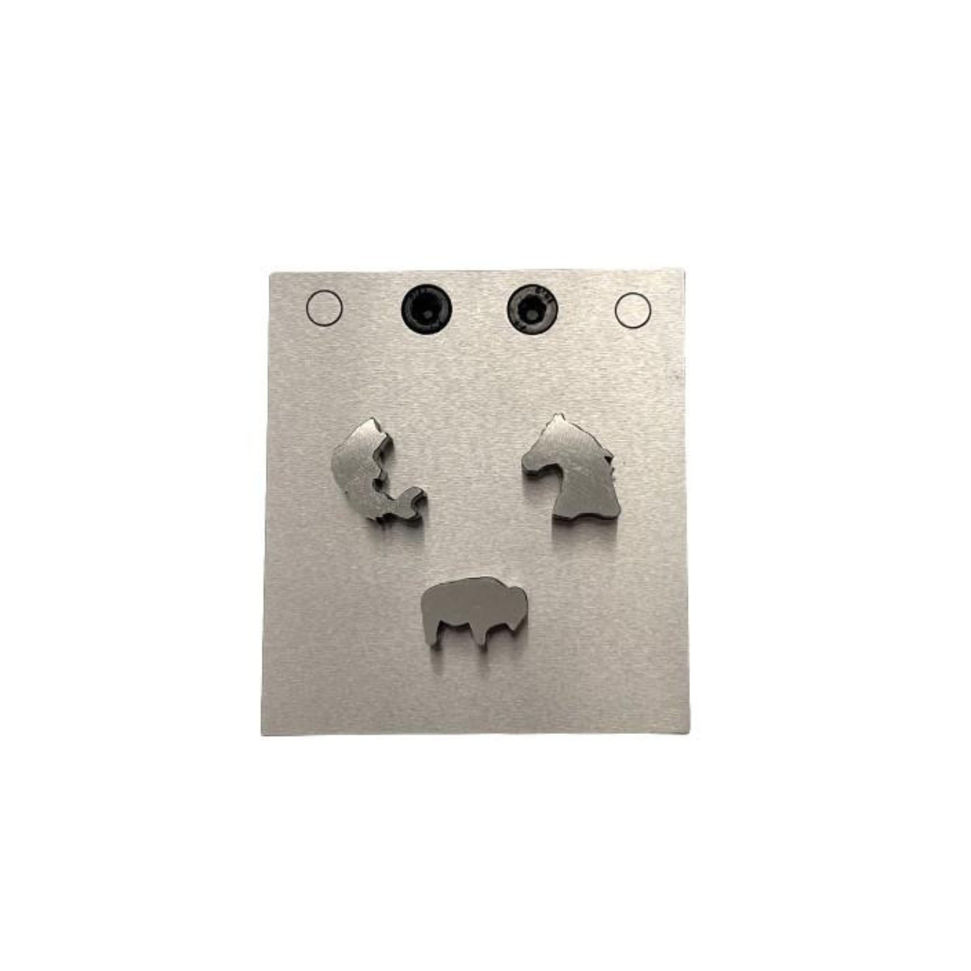 Multi Shape Disc Cutter with Set of 3 Punches- Fish, Horse, Bear - Size: 19mm