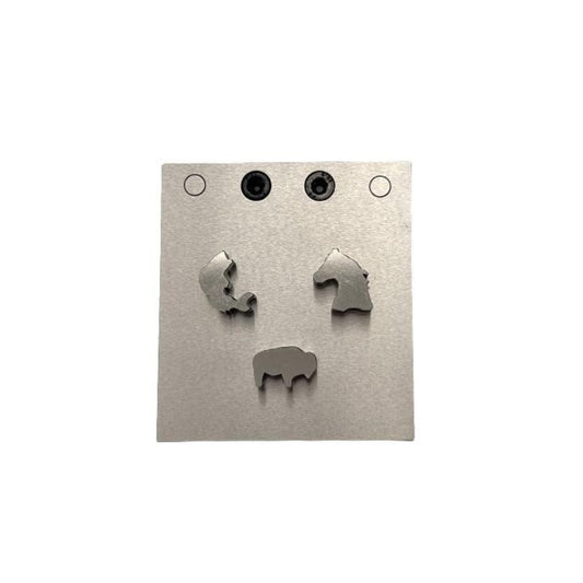 Multi Shape Disc Cutter with Set of 3 Punches- Fish, Horse, Bear - Size: 19mm