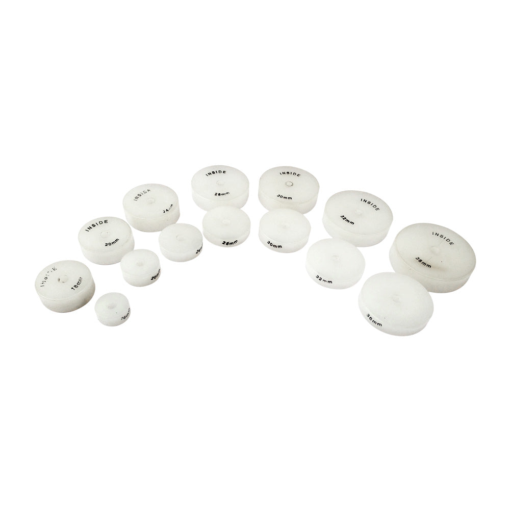 Nylon Dies Set of 14 Pcs Sizes:18mm-36mm For Watch Case Press