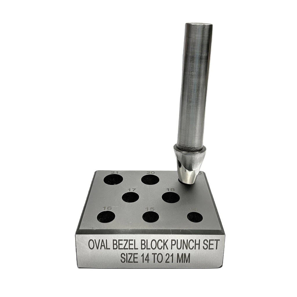 Oval Punch Bezel Block Set Size 14mm to 21mm -Metal Forming Jewelry-Bezel Setter