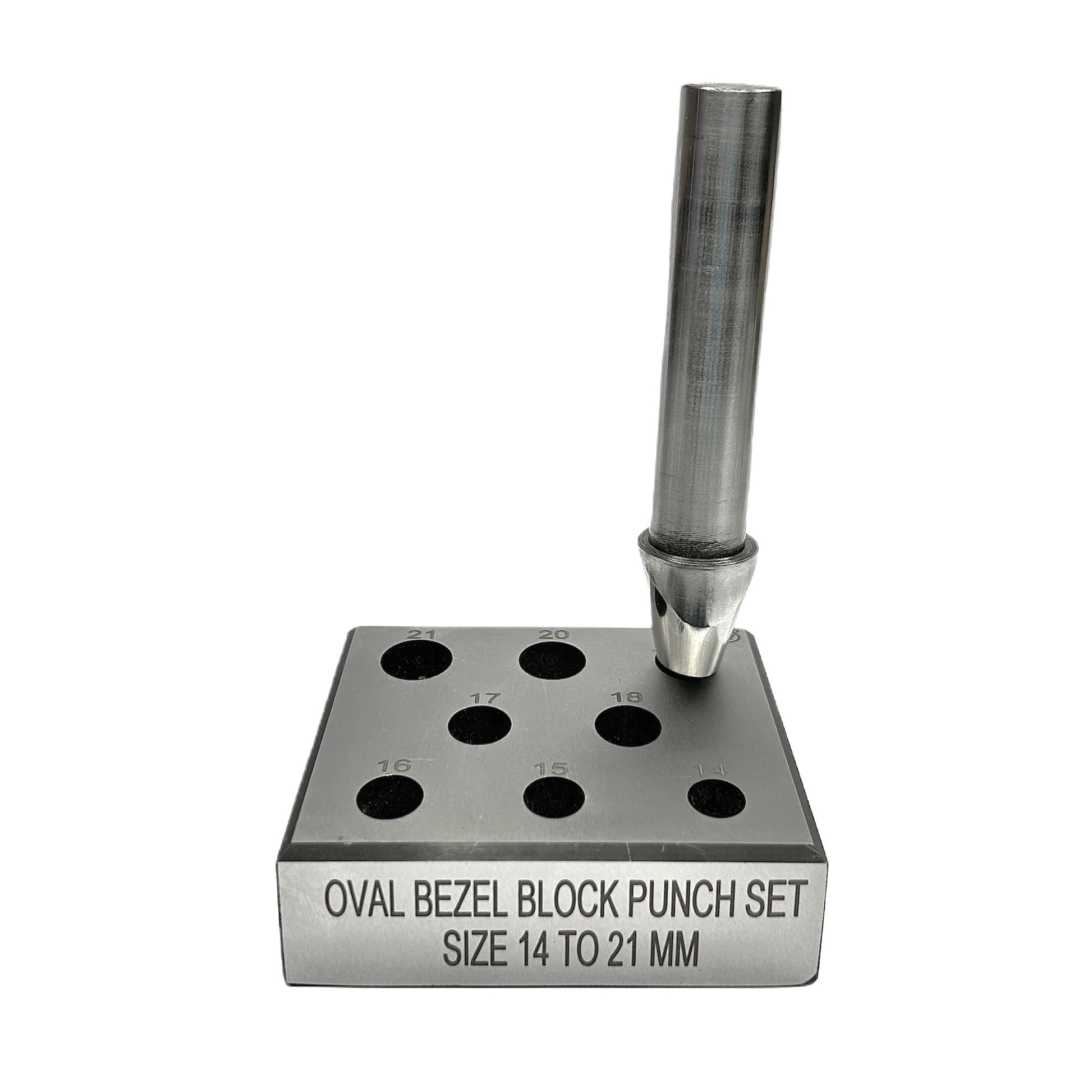 Oval Punch Bezel Block Set Size 14mm to 21mm -Metal Forming Jewelry-Bezel Setter