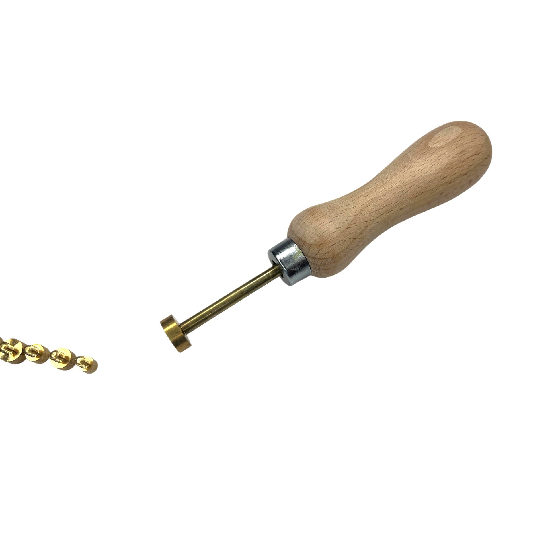 Prong and Bezel Pusher Setting Tool with Wooden Handle & 7 Detachable Heads