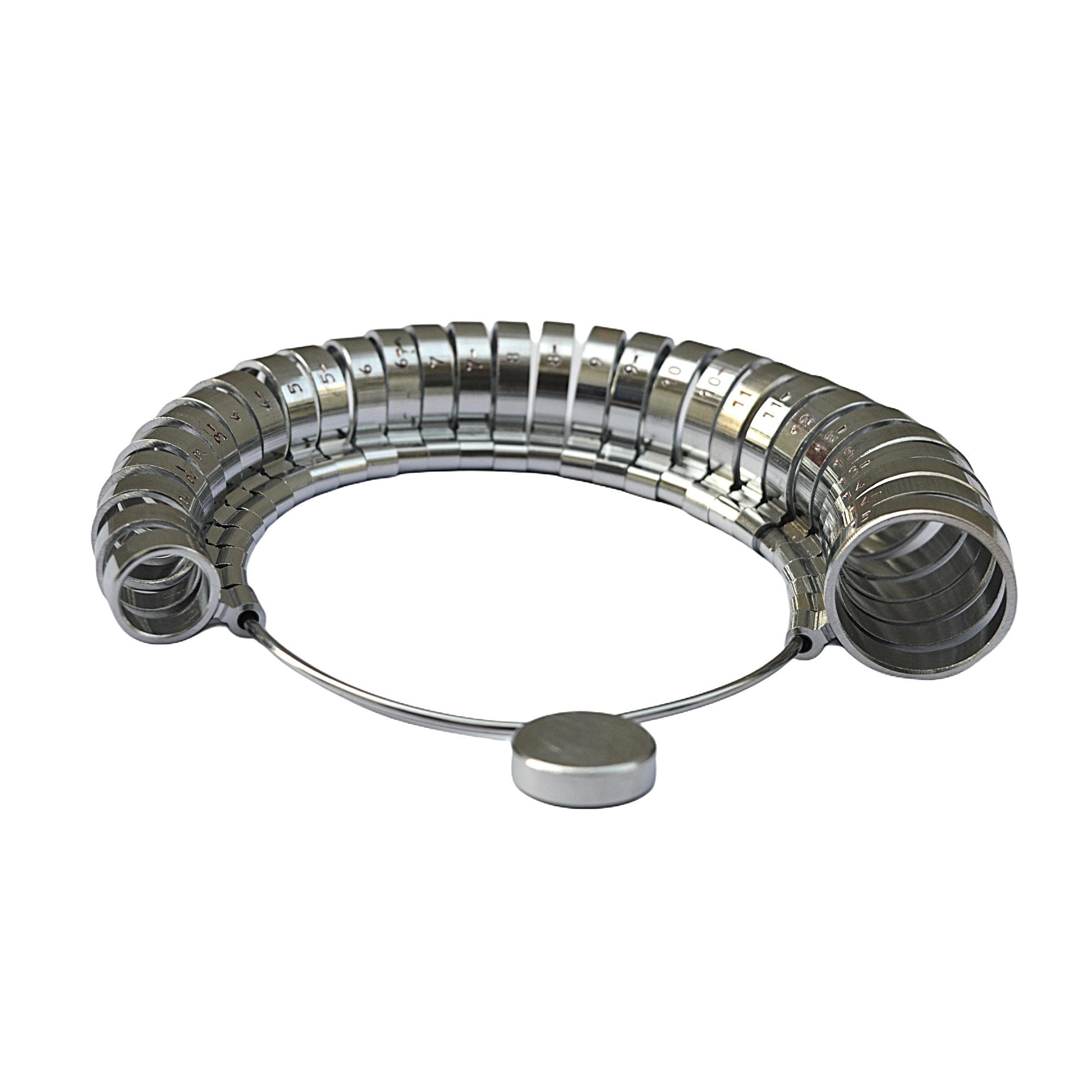 Ring Sizer Metal Gauge & Ring Mandrel Ungrooved Steel Set - Jewelry Sizing Tool