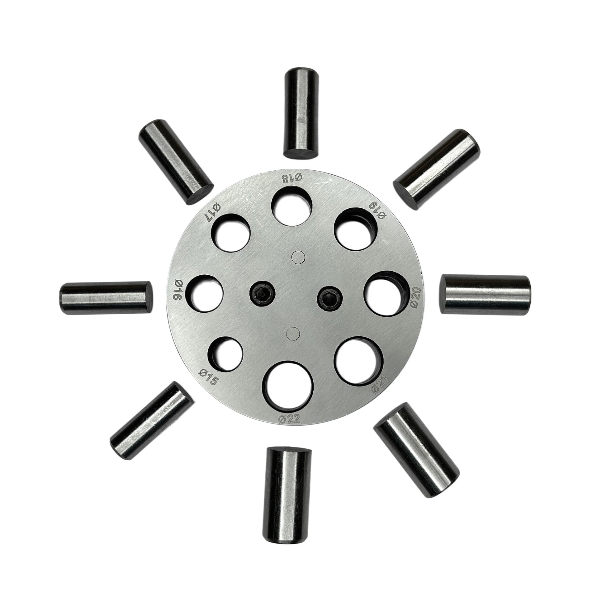 Round Disc Cutter Set with 8 Punches - Sizes From 15mm to 22mm Diameter