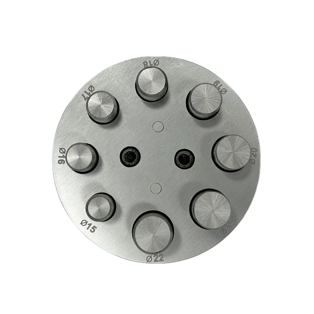 Round Disc Cutter Set with 8 Punches - Sizes From 15mm to 22mm Diameter