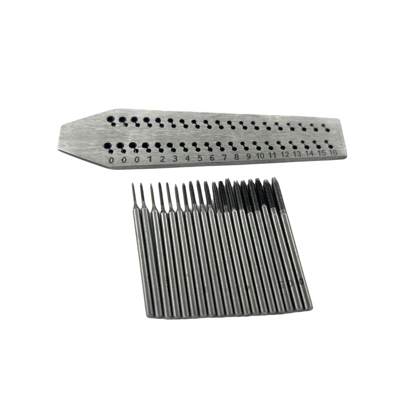 Screw Plate with 19 Taps Hole Size: 0 to 16 | Tap and Die Set for Jewelry Making