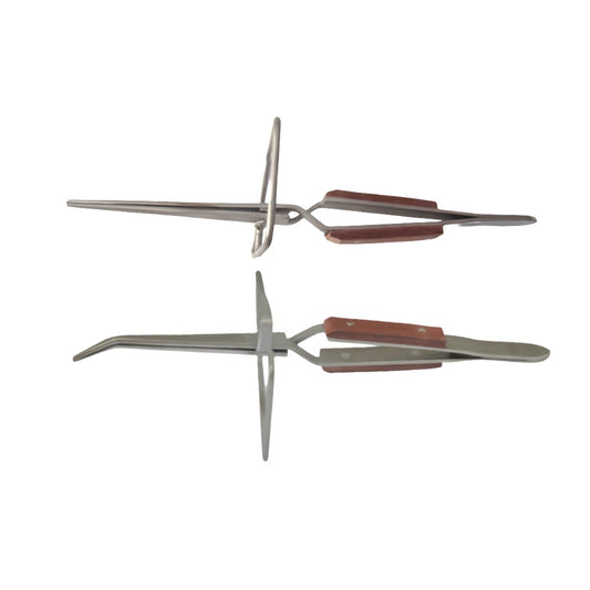 Set-2 Fiber Grip Tweezers Third Hand Type Tweezer Stand Up Frame Base Crosslock
