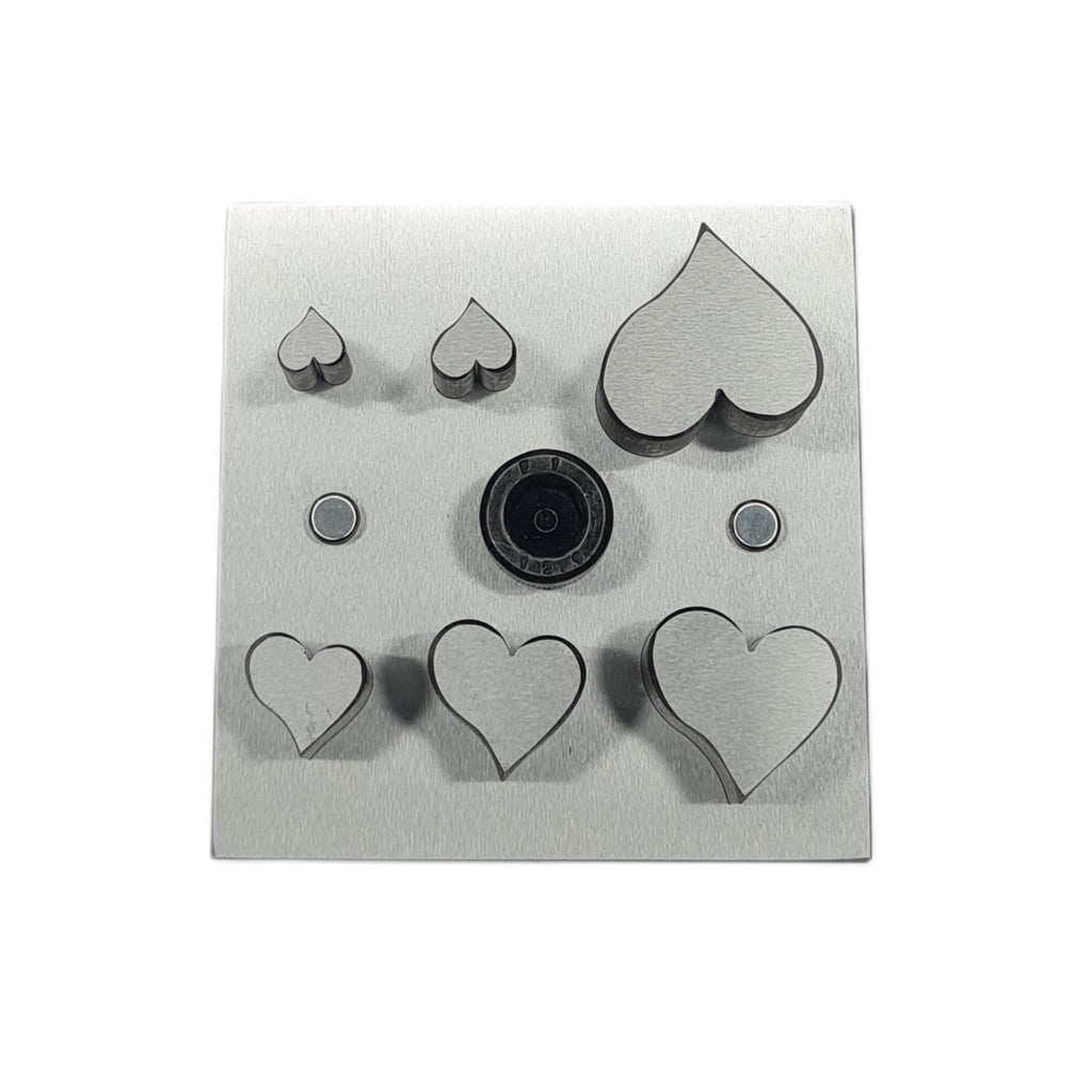 Tangled/Whimsical Heart Disc Cutter w/ Set of 6 Punches-Jewelry Making Tool Dies