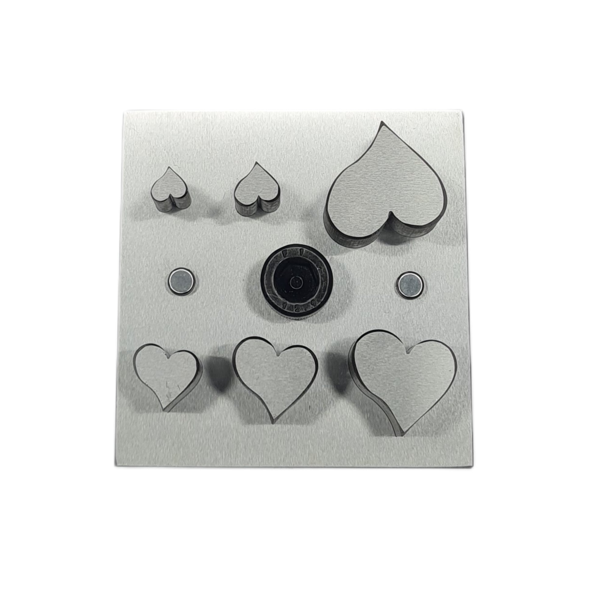 Tangled/Whimsical Heart Disc Cutter w/ Set of 6 Punches-Jewelry Making Tool Dies