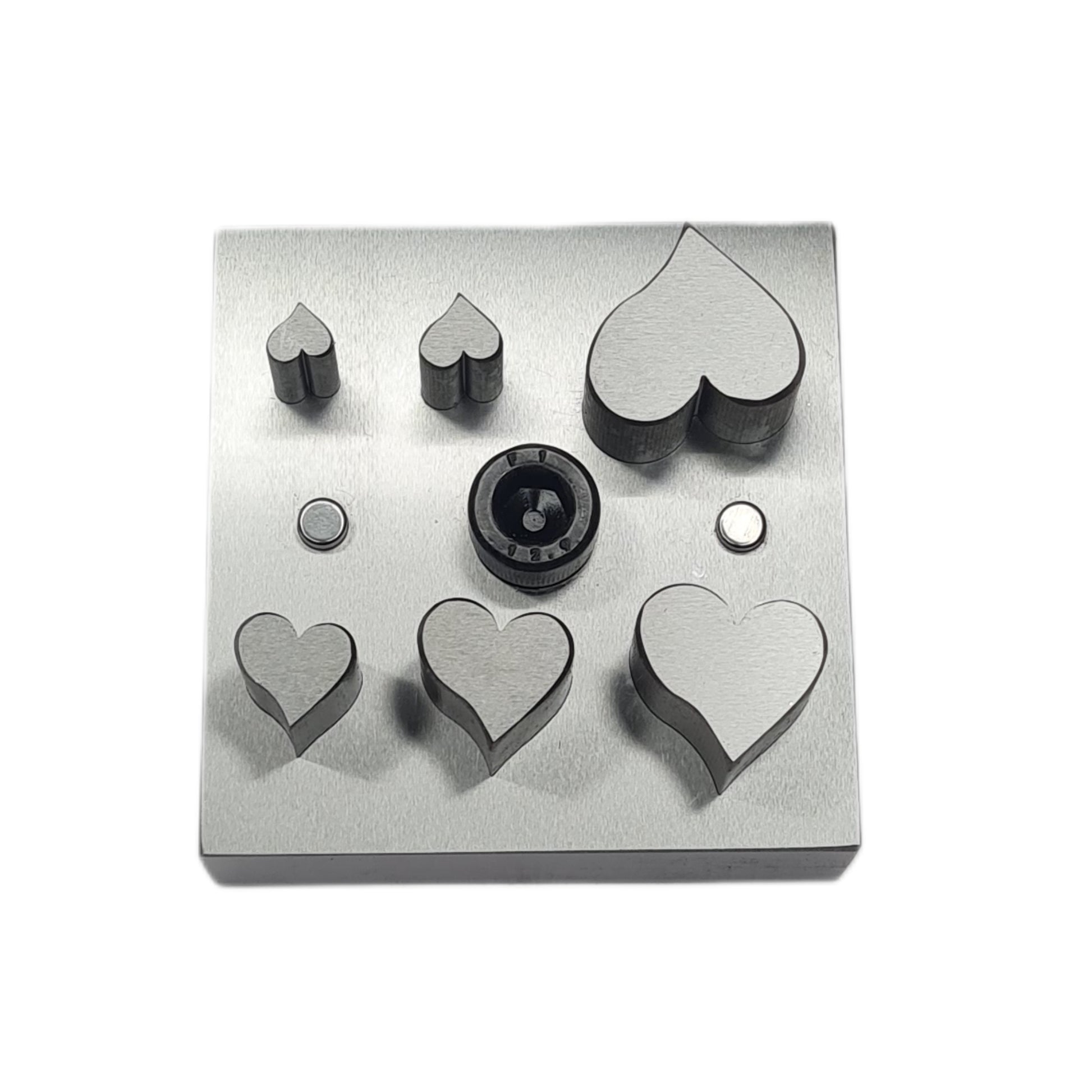 Tangled/Whimsical Heart Disc Cutter w/ Set of 6 Punches-Jewelry Making Tool Dies