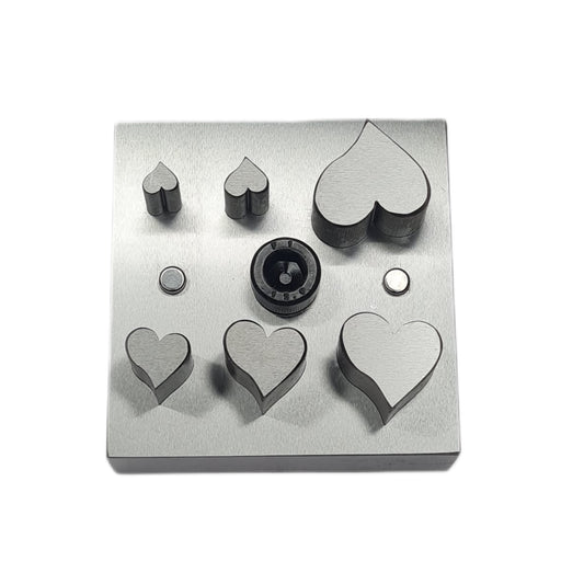 Tangled/Whimsical Heart Disc Cutter w/ Set of 6 Punches-Jewelry Making Tool Dies