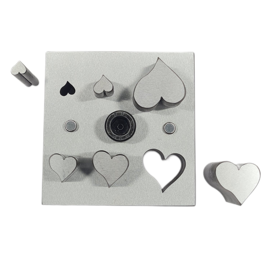 Tangled/Whimsical Heart Disc Cutter w/ Set of 6 Punches-Jewelry Making Tool Dies