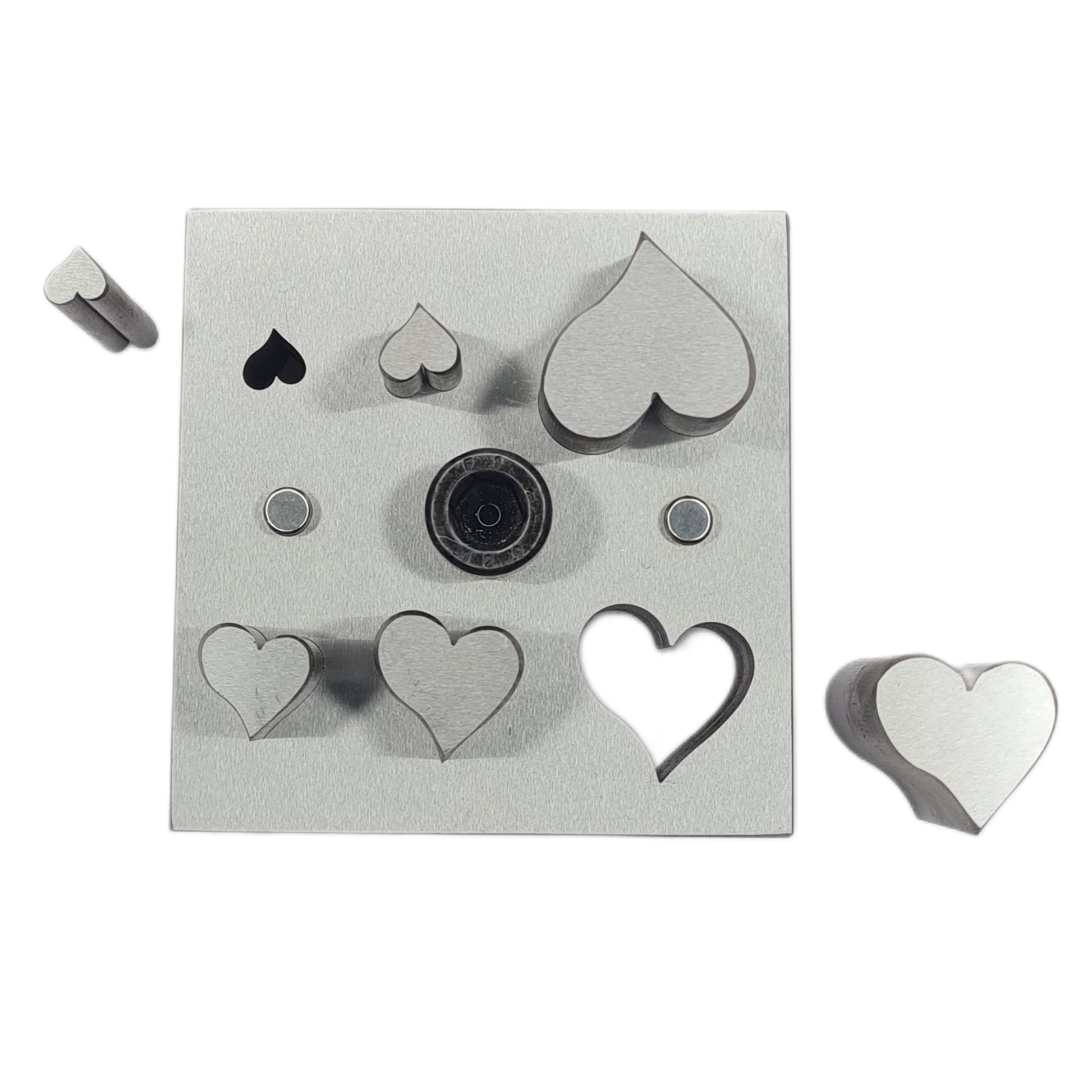 Tangled/Whimsical Heart Disc Cutter w/ Set of 6 Punches-Jewelry Making Tool Dies