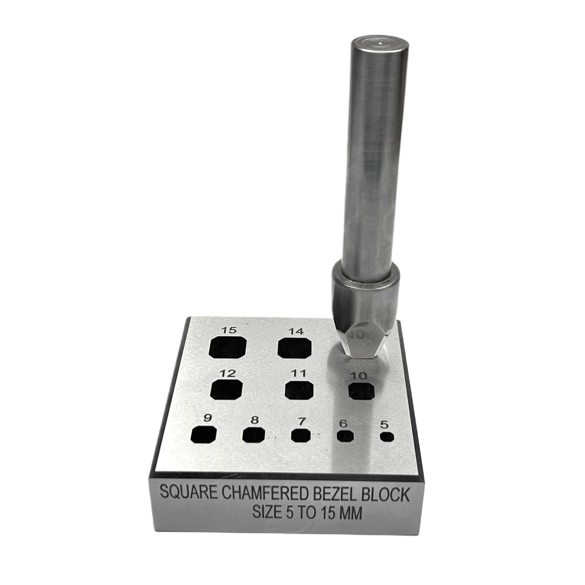 Square Chamfered Shape Bezel Block Punch Set 5mm to 15mm - Bezel Setting Set