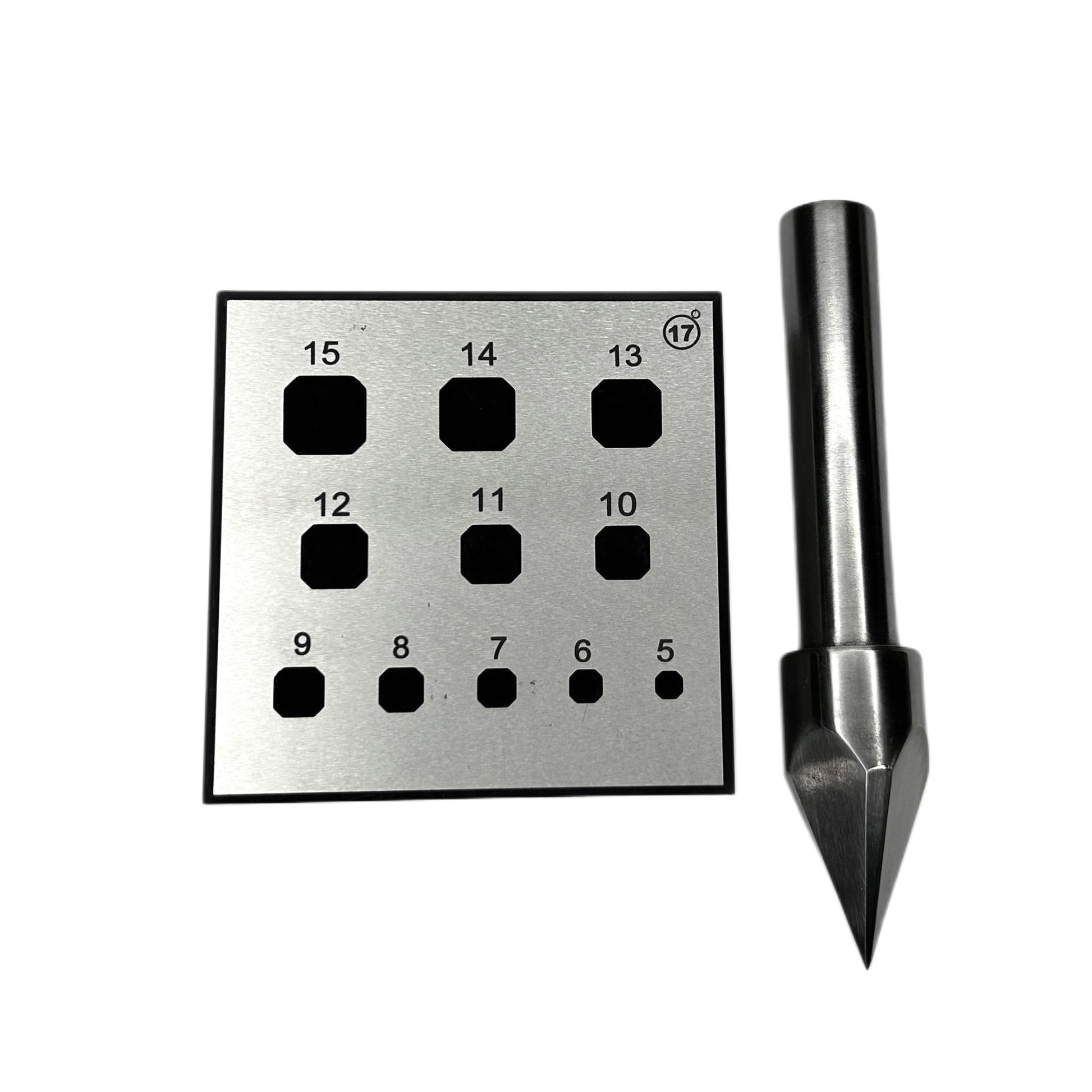 Square Chamfered Shape Bezel Block Punch Set 5mm to 15mm - Bezel Setting Set