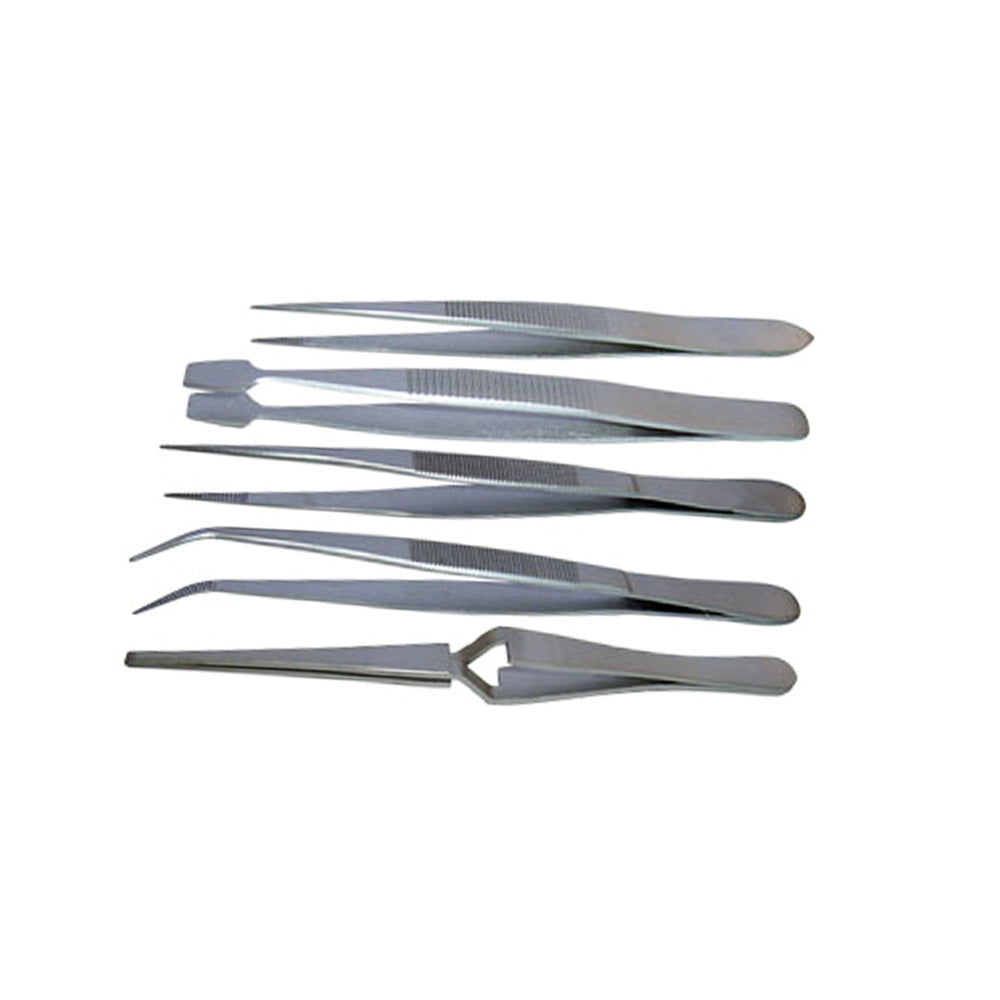 5-Piece Stainless Steel All-Purpose Tweezer Set - Jewelry Making Tools Supplies