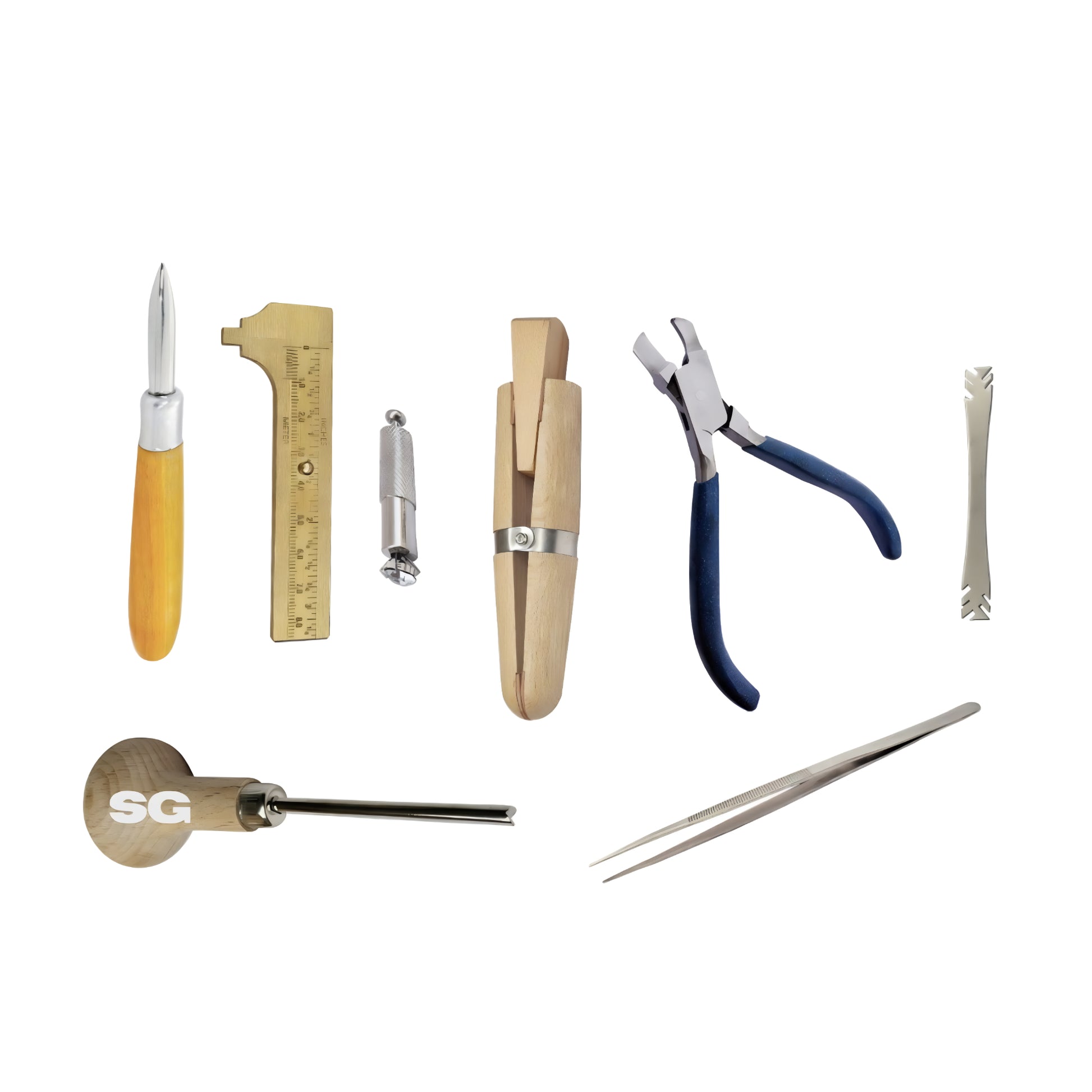 8Pcs Stone Setting Tool Kit Zipper Storage Case for Jewelry Crafting Repair